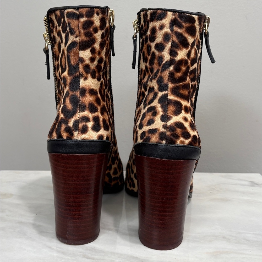 Katherine Kelly Calf Hair Leopard Print Ankle Boots Size 7.5 - Picture 7 of 13